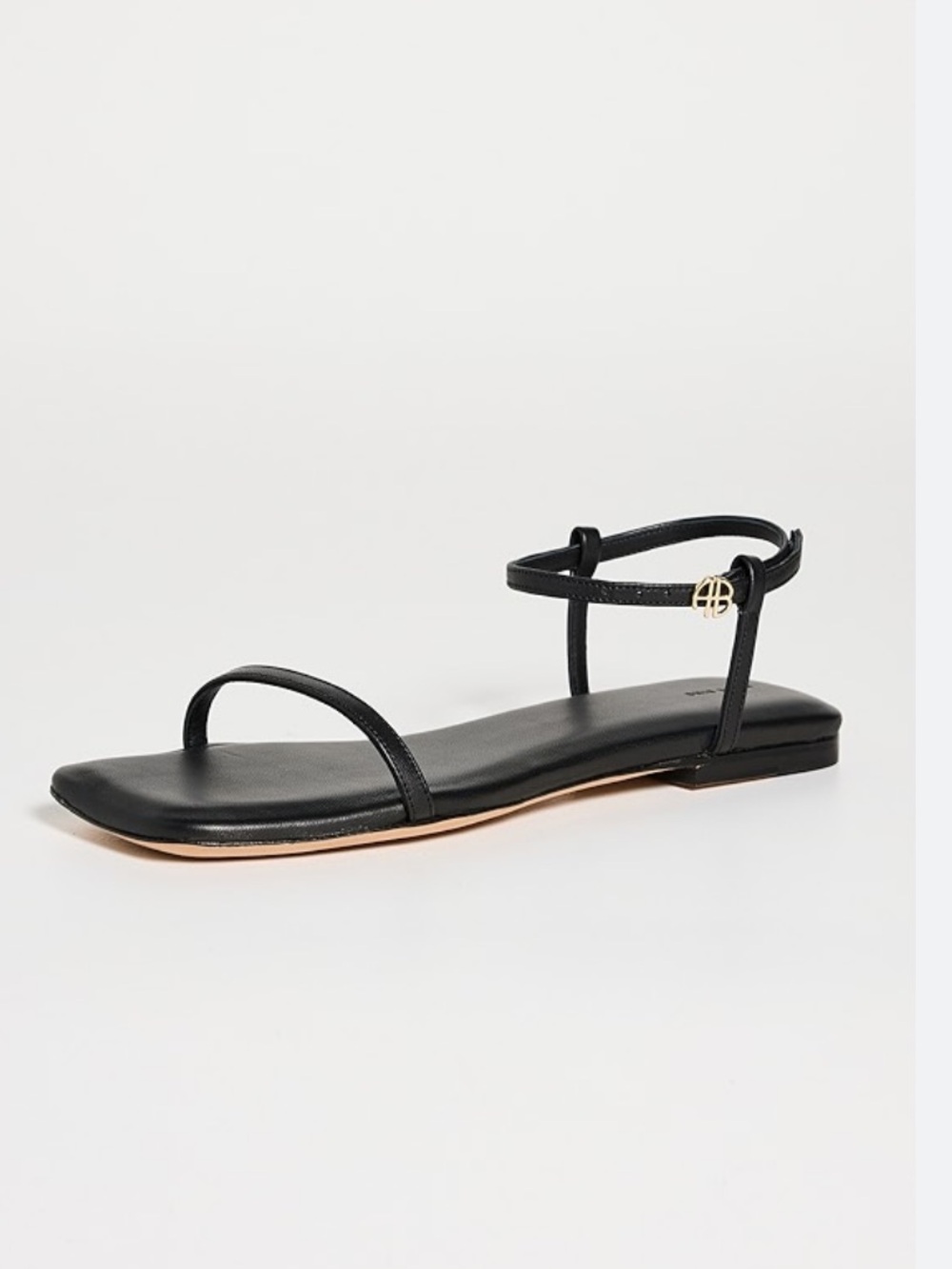 Anine Bing Black Invisible leather sandal / Ankle-Strap
